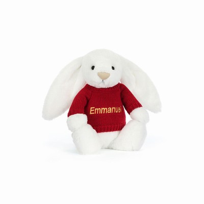 Jellycat Bashful Luxe Konijn Luna with Red Jumper | DH0258176